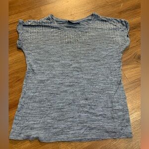 Gray/Blue Short Sleeve Top